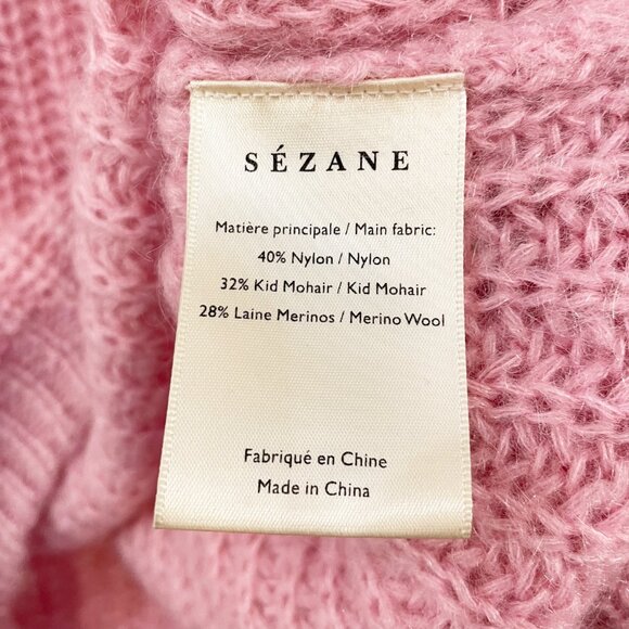 EUC Sézane Dwee Wool Mohair Blend Mockneck Sweater Pink XS - Picture 7 of 8